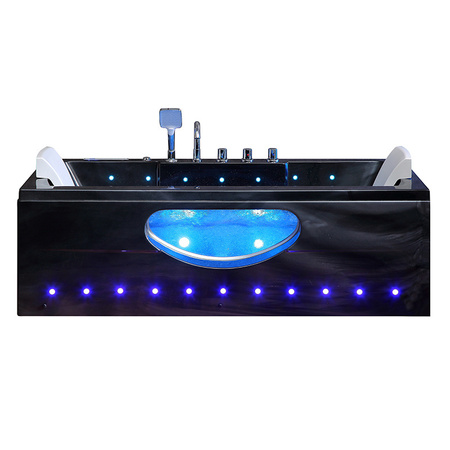 Hydromassage Bathtub IRIS 933B 160×84 – deep relaxation in a modern design, black