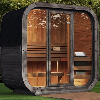 Sauna Icon 125 Black Limited Easter Edition - Kompakt og Moderne Havesauna/ Kun elektrisk opvarmning / Højkvalitets Thermowood-væg