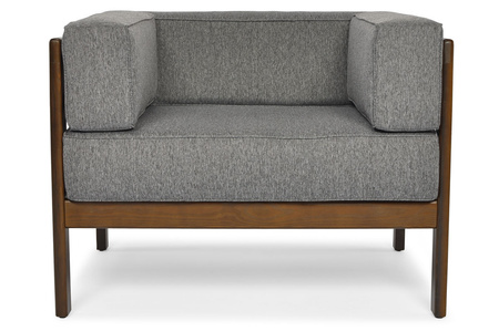 Дървен градински фотьойл EDEN тъмнокафяв/бежов | удобен градински фотьойл, модерен стил, за тераси и балкони