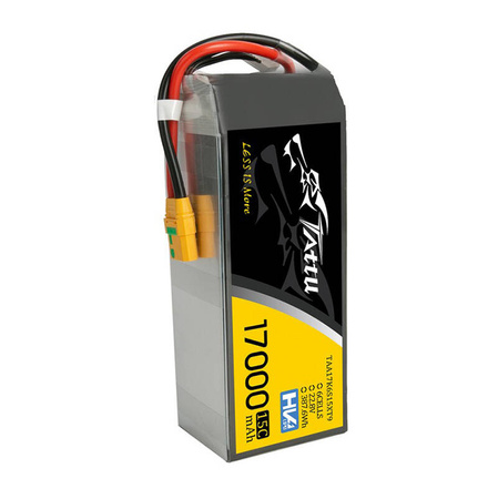 Tattu 17000mAh 22.8V 15C 6S1P Lipo aku koos XT90-S (anti-spark) pistikutega
