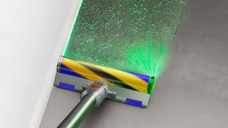 Dyson V12 Detect Slim Absolute – ултралек безжичен прахосмукач за почистване 545 W, 150 AW, до 60 мин работа (Жълто/Никел)