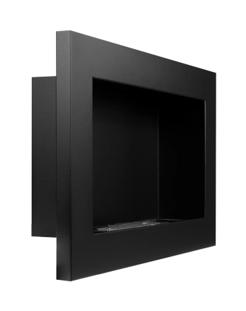 Stensko kamin na bioetanol 650x400 mm, strukturiran v mat črni barvi - sodoben kamin na bioetanol