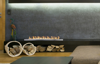 Biokrbová vložka Linear 900 mm - černý hořák | Moderní design