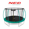 Trampolim de jardim 14 pés/435 cm com rede, postes perfilados e escadaria Neo-Sport