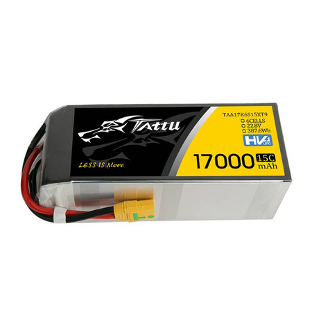 Ліпоелектрична батарея Tattu 17000mAh 22.8V 15C 6S1P з роз'ємом XT90-S (антиіскровий)