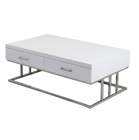 MILO WHITE kafijas galdiņš - moderna elegance baltā un tērauda krāsā