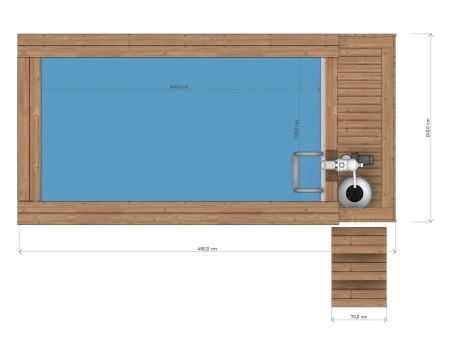 Дерев'яний басейн з поліпропіленовою вставкою 480см х 240см (Thermo Wood) - сучасний, довговічний садовий басейн
