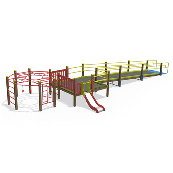 Playground T601 — recreational complex with ramp, handrails and slide (EN 1176) for children