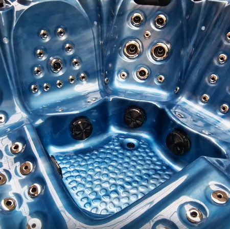 Vrtni jacuzzi SPA510 210x210 cm - modri val, sivo ohišje | Vrtna masažna kad