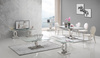 Moderne salontafel van verchroomd staal en gehard glas 130x70x45 cm