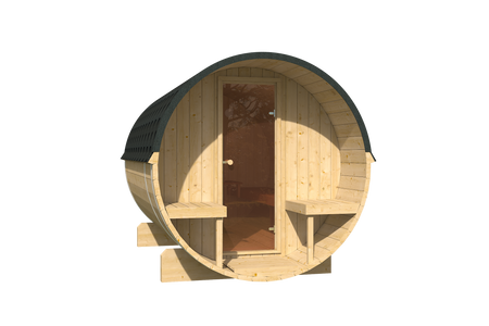 Sauna extérieur EDA 300 – sauna premium spacieuse pour 6–10 personnes avec poêle électrique ou poêle à bois, pour des moments partagés et des expériences uniques
