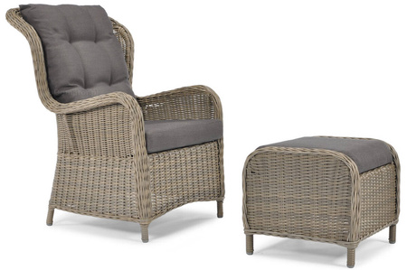 Fauteuil exclusif SONATA avec repose-pieds - gris