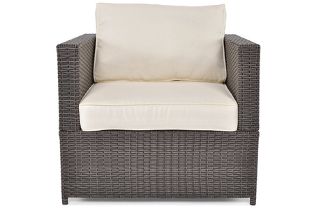 Fauteuil de jardin en polyrotin MALAGA - marron