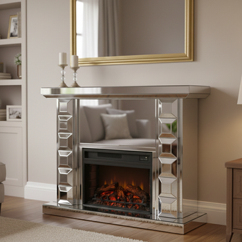 Șemineu din sticlă 123×38.5×91 cm - Decorativ cu inserție electrică