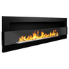 Wall-mounted bio-fireplace with glass 1200 × 400 – elegant matte black for your home