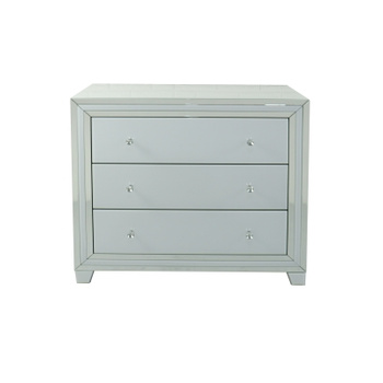  XANDRE GLASS DRESSER BRIGHTENS THE INTERIOR • 3 DRAWERS • glass + MDF • 90 × 80 × 40 cm