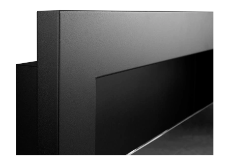 Biopejs 900x400 med glas – sort strukturel, moderne bioethanolpejs