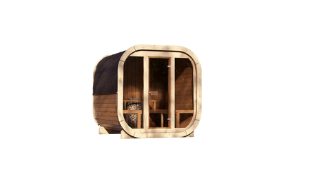 La sauna de exterior Eke 220 para 4-6 personas / Cocina eléctrica o de leña Harvia / Abeto nórdico de alta calidad (madera térmica de pino) | Bienestar | Relajación | SPA | Bienestar | Relajación | SPA | Estilo nórdico | Madera térmica