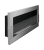 Bio-lareira suspensa em inox com vidro 900x400 – aço inoxidável, design moderno