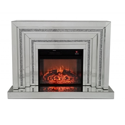 Glass Fireplace 128x39x86 cm with Electric Insert – Inspired by Antiquity