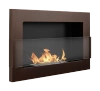 Chimenea de bioetanol suspendida con cristal 650x400 – marrón estructural mate, chimenea de bioetanol para interiores