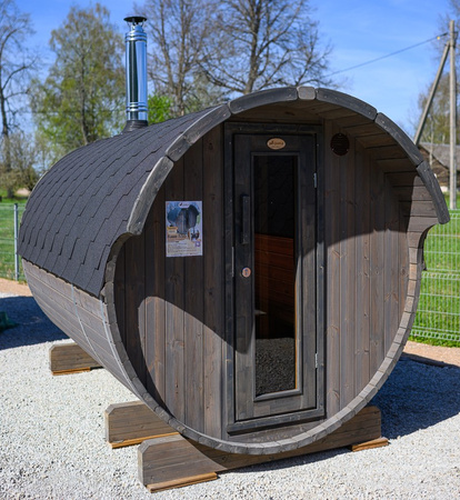 Sauna ogrodowa EDA 330 – przestronna sauna klasy premium dla 6–10 osób z piecem elektrycznym lub opalanym drewnem, dla harmonii i bliskości natury