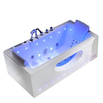 SPA HIDROMASAŽINĖ VONIA STAČIAKAMPĖ 150×84 CM DVIVIETĖ IRIS-933A-WHITE