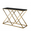 CONSOLA EM AÇO INOXIDÁVEL – design geométrico & forma luxuosa, Dourado/Preto