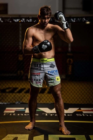 Boxing Sparring Gloves Black and White ARB-407a