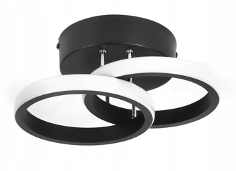 Plafonnier, rond, 18W, NOIR - COULEUR NEUTRE