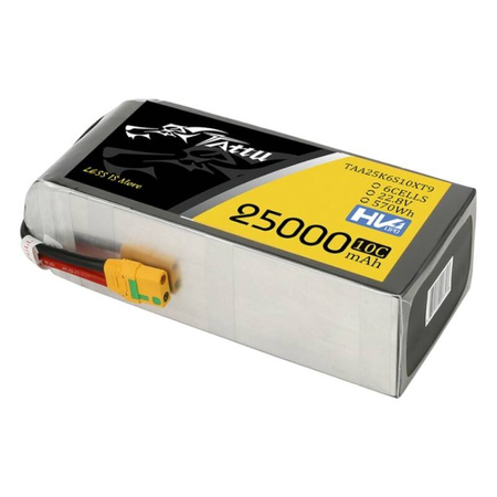 Batteria Tattu 25000mAh 22.8V 10C 6S1P Lipo Pack con connettore XT90-S