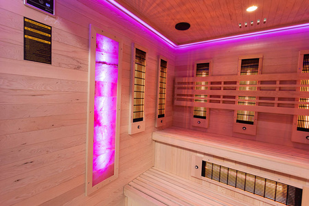 MO-EA4R-M COMBO Sauna infravermelha/finlandesa com aquecedor HARVIA 8 kW e pedra de sal