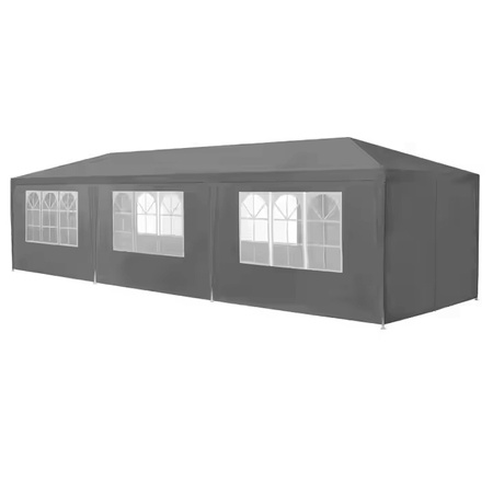 Kommersiell hagepaviljong telt 3x9 m 8 vegger grå MultiGarden