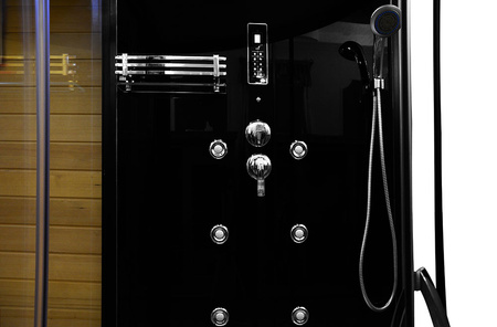 MO-1751B ĽAVÉ TRIO, suchá sauna, parná sauna a sprchová kabína 180×110×223 cm