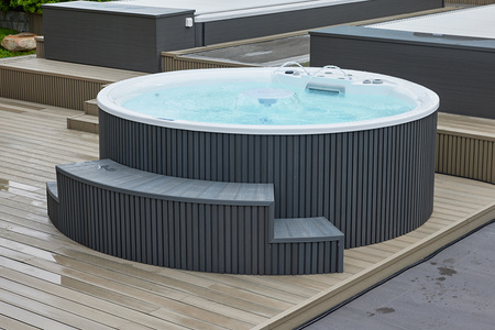 Jacuzzi OF-V3201 – SPA rond 8 places avec hydromassage, LED, Bluetooth et ozonateur