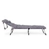 Fishing Garden Lounger | Folding lounger with mattress and cushion for patio or balcony Grey | Garden furniture, relaxation, modern style