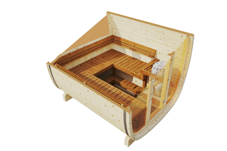 Ulkosauna Uku 230 4-6 hengelle / Sähkö- tai Harvia-puukiuas / Laadukas pohjoismainen kuusikuusi ( mänty lämpöpuu) | Wellness | Rentoutuminen | SPA | Wellness | Rentoutuminen | SPA | Wellness | Rentoutuminen | SPA | Nordic Style | Lämpöpuu | Lämpöpuu