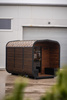 Outdoor garden sauna CUBE MODERNO – with vestibule and panoramic view