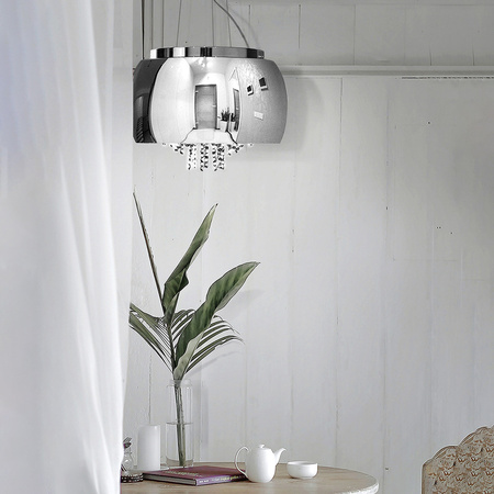 Sklenená lampa Oceľové korálky 50cm