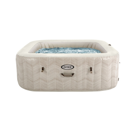 Jacuzzi Inflável INTEX 28472 – SPA Quadrado para 6 pessoas, 196 x 71 cm com Hidromassagem e Conjunto Premium
