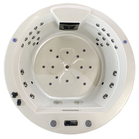 DELLA 916 valge pärliline aiavann, antratsiitne korpus 170x170 cm - luksuslik spaa teie aias!