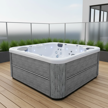 Mūsdienīga dārza burbuļvanna ar burbuļvannu - grezna dārza spa vanna