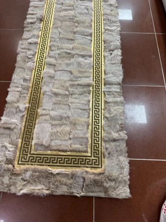 Luxe natuurlijk schapenvacht vloerkleed - Versace Style