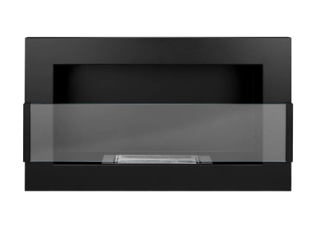 Bio-șemineu 650x400 cu sticlă - Structural Black | Modern Smokeless Fireplace