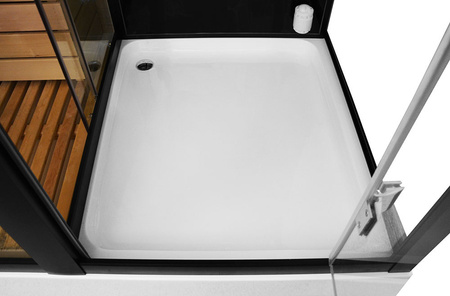 MO-1752B LEWA TRIO, sauna sec, sauna vapeur et cabine de douche 180X110X223CM | Bois Thermo | Design Moderne