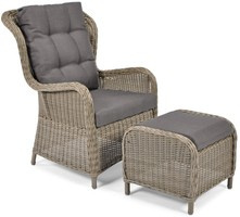 SONATA Exclusive Armchair with Footrest | Comfortable garden armchair, modern style, for patio and balcony