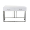 Κονσόλα MILO WHITE 120×80×40 cm – λευκή, λακαριστή, με βάση από ανοξείδωτο ατσάλι
