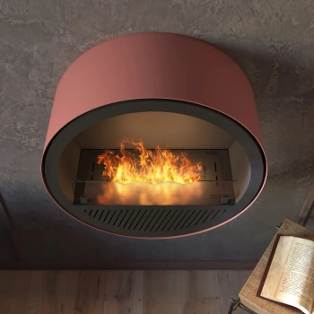 Bioșemineu rotund INCYRCLE SLIM WALL - bioșemineu modern pentru perete