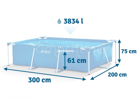 Εξωτερική Πισίνα με Σκελετό INTEX 28272 (15 σε 1) – 300 x 200 x 75 cm + Δωρεάν Μηχανή Φούσκων