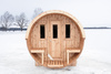 Barrel Outdoor Sauna 250 for 4 personer / Elektrisk eller vedfyrt Harvia komfyr / Skandinavisk gran av høy kvalitet (termwood)